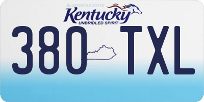 KY license plate 380TXL