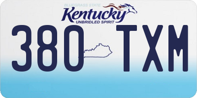 KY license plate 380TXM