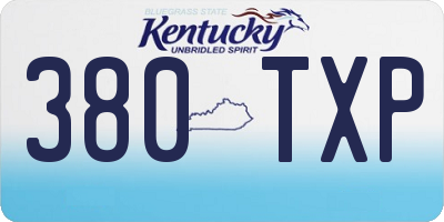KY license plate 380TXP