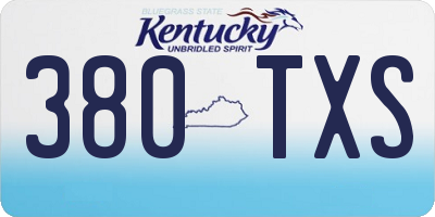 KY license plate 380TXS
