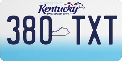 KY license plate 380TXT