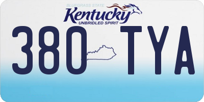 KY license plate 380TYA