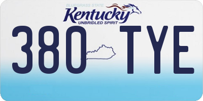 KY license plate 380TYE