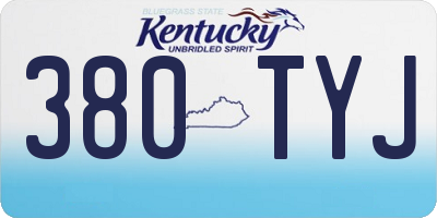 KY license plate 380TYJ