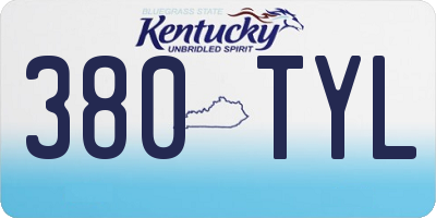 KY license plate 380TYL