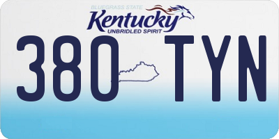 KY license plate 380TYN