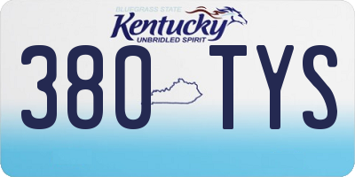 KY license plate 380TYS
