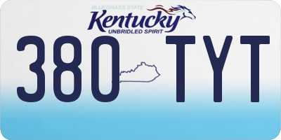KY license plate 380TYT