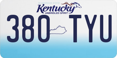 KY license plate 380TYU