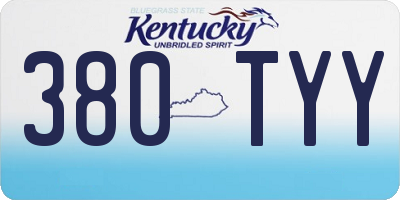 KY license plate 380TYY