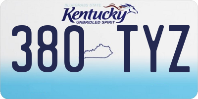 KY license plate 380TYZ