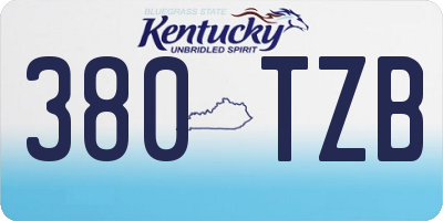 KY license plate 380TZB