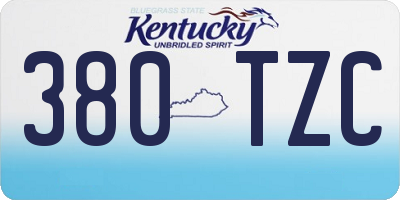 KY license plate 380TZC