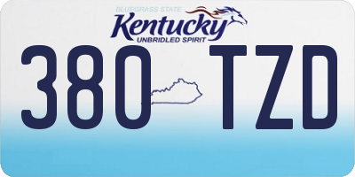 KY license plate 380TZD
