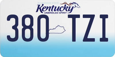 KY license plate 380TZI