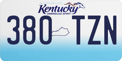 KY license plate 380TZN