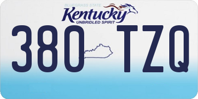 KY license plate 380TZQ