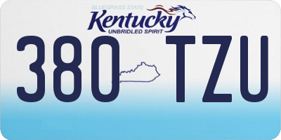 KY license plate 380TZU