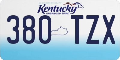 KY license plate 380TZX
