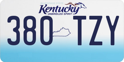 KY license plate 380TZY