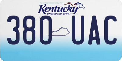KY license plate 380UAC