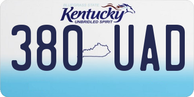 KY license plate 380UAD