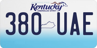 KY license plate 380UAE