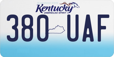 KY license plate 380UAF