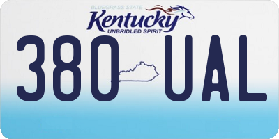 KY license plate 380UAL