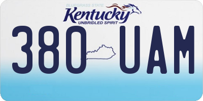 KY license plate 380UAM