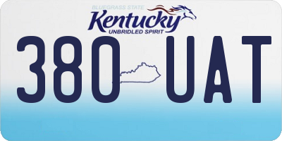 KY license plate 380UAT