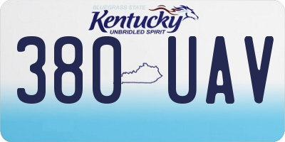 KY license plate 380UAV