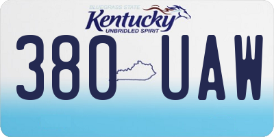 KY license plate 380UAW
