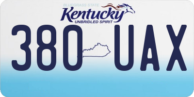 KY license plate 380UAX