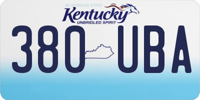 KY license plate 380UBA