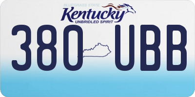 KY license plate 380UBB