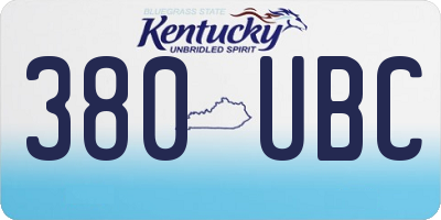 KY license plate 380UBC