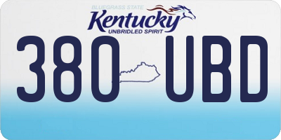KY license plate 380UBD
