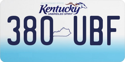 KY license plate 380UBF