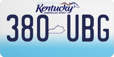 KY license plate 380UBG