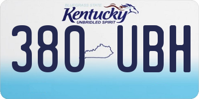KY license plate 380UBH