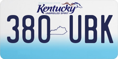 KY license plate 380UBK
