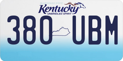 KY license plate 380UBM