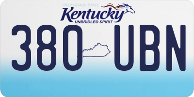 KY license plate 380UBN