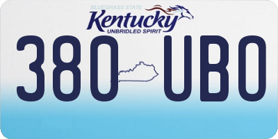 KY license plate 380UBO