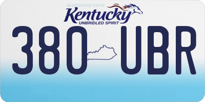 KY license plate 380UBR