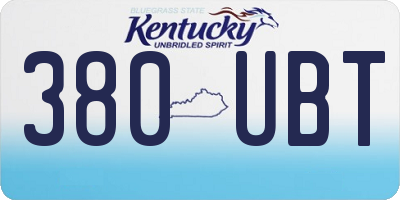 KY license plate 380UBT