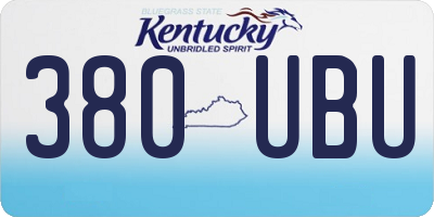 KY license plate 380UBU