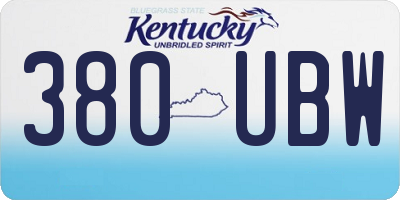 KY license plate 380UBW