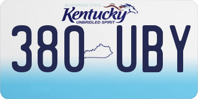 KY license plate 380UBY